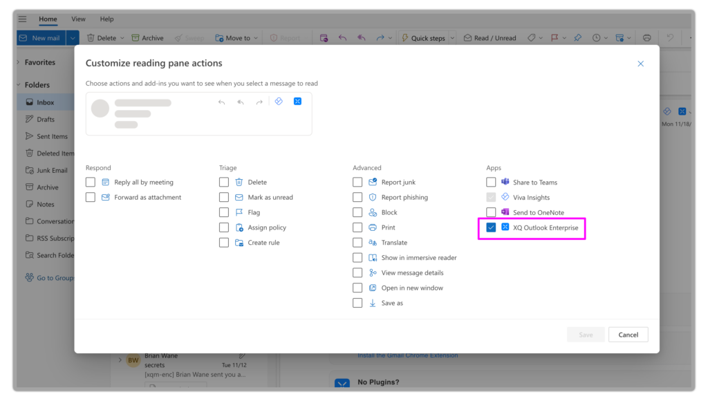 Outlook Reading Pane